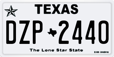 TX license plate DZP2440