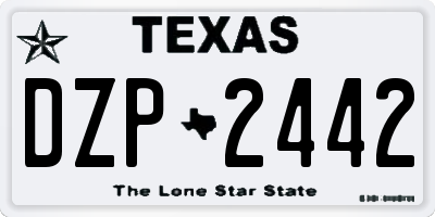 TX license plate DZP2442