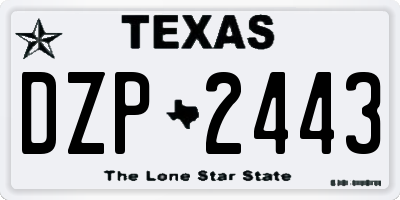 TX license plate DZP2443