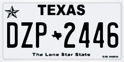 TX license plate DZP2446