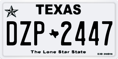 TX license plate DZP2447