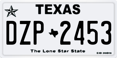 TX license plate DZP2453