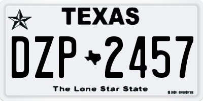 TX license plate DZP2457