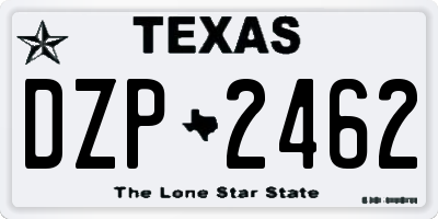 TX license plate DZP2462