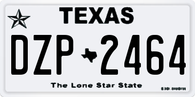 TX license plate DZP2464