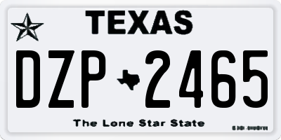TX license plate DZP2465