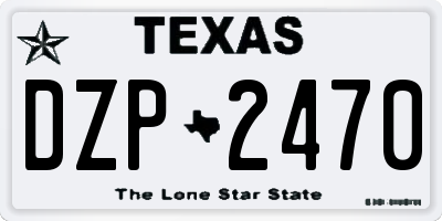 TX license plate DZP2470