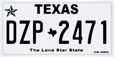 TX license plate DZP2471