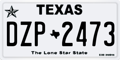 TX license plate DZP2473