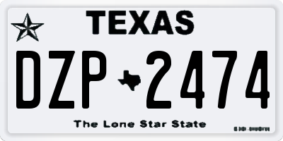 TX license plate DZP2474