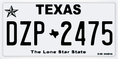 TX license plate DZP2475