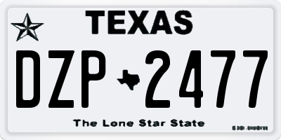 TX license plate DZP2477