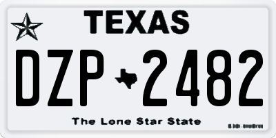 TX license plate DZP2482