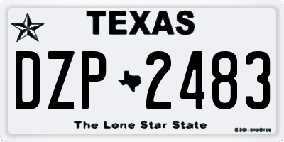 TX license plate DZP2483