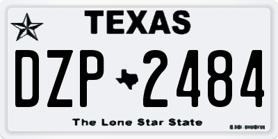 TX license plate DZP2484