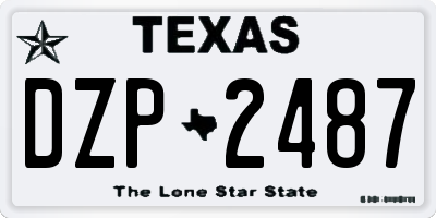TX license plate DZP2487