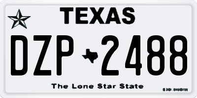 TX license plate DZP2488