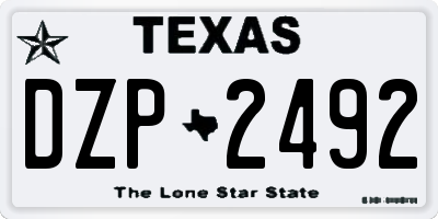 TX license plate DZP2492