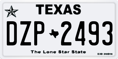 TX license plate DZP2493