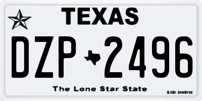 TX license plate DZP2496