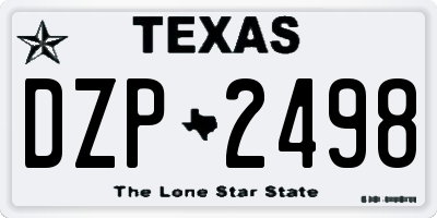TX license plate DZP2498