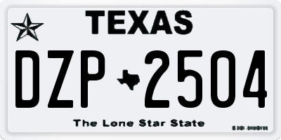 TX license plate DZP2504