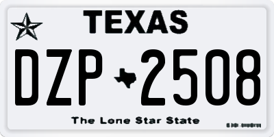 TX license plate DZP2508