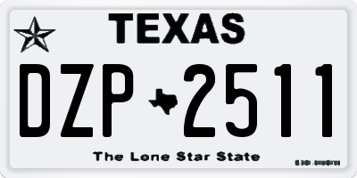 TX license plate DZP2511
