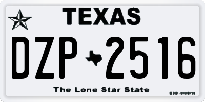 TX license plate DZP2516