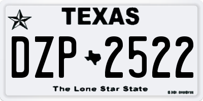 TX license plate DZP2522