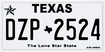 TX license plate DZP2524