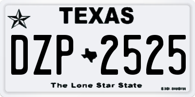 TX license plate DZP2525