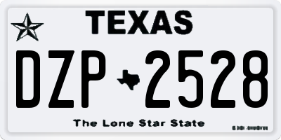 TX license plate DZP2528
