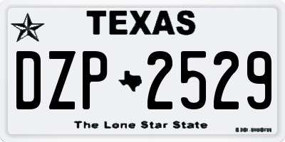 TX license plate DZP2529