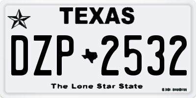 TX license plate DZP2532