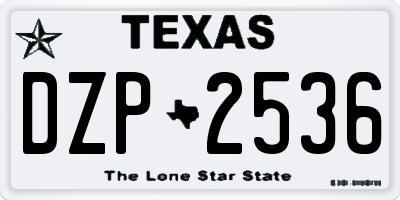 TX license plate DZP2536