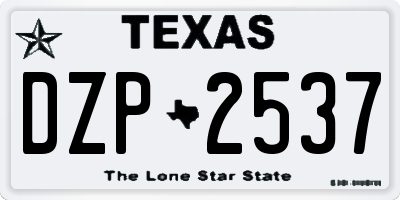 TX license plate DZP2537