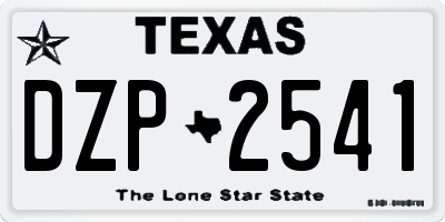 TX license plate DZP2541