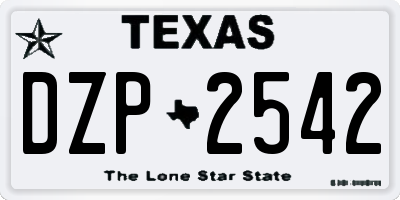 TX license plate DZP2542