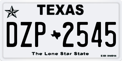 TX license plate DZP2545