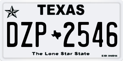 TX license plate DZP2546