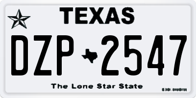 TX license plate DZP2547