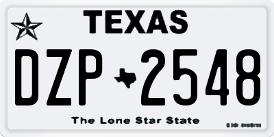 TX license plate DZP2548