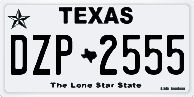 TX license plate DZP2555