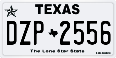 TX license plate DZP2556