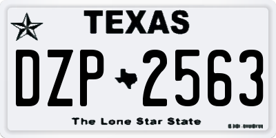 TX license plate DZP2563