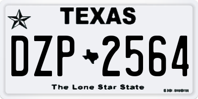 TX license plate DZP2564