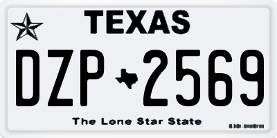 TX license plate DZP2569