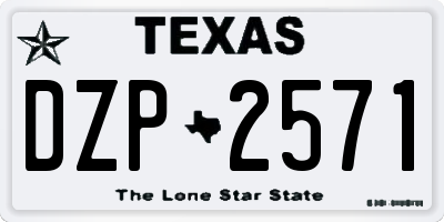 TX license plate DZP2571