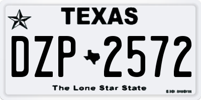 TX license plate DZP2572